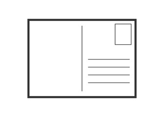 Postcard envelope icon. Vector illustration. Business concept postal postcard wheel pictogram.