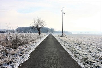 Landstraße im Winter