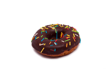 Chocolate exclusive dessert donut isolated on the white