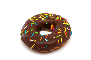 Chocolate exclusive dessert donut isolated on the white