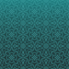 Seamless Damask Background Pattern Design and Wallpaper Made of Turkish Texture Ceramic Tiles in Raster.