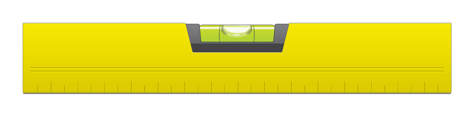 Yellow Metal Bubble Level Raster Isolated on White Background