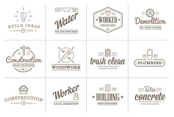 Set of Raster Construction Building Icons Home and Repair can be used as Logo or Icon in premium quality