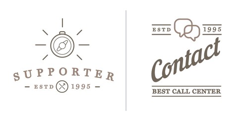 Set of Contact us Service Elements and Assistance Support can be used as Logo or Icon in premium quality