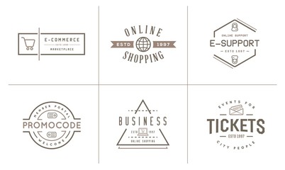 Set of Raster E-Commerce Icons Shopping and Online can be used as Logo or Icon in premium quality