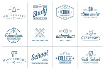 Set of Raster Education Icons Illustration can be used as Logo or Icon in premium quality