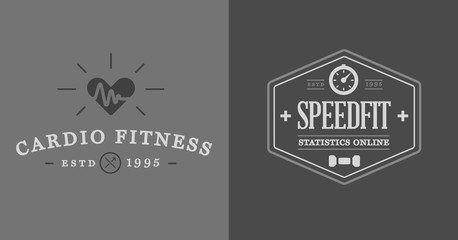 Set of Raster Fitness Aerobics Gym Elements and Fitness Icons Illustration can be used as Logo or Icon in premium quality