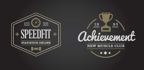 Set of Raster Fitness Aerobics Gym Elements and Fitness Icons Illustration can be used as Logo or Icon in premium quality