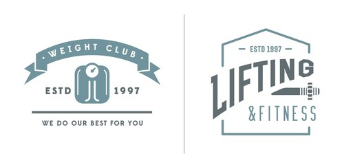 Set of Raster Fitness Aerobics Gym Elements and Fitness Icons Illustration can be used as Logo or Icon in premium quality