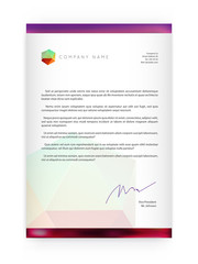 Visual identity with letter logo elements style Letterhead and geometric blur gradient mesh design style brochure cover template mockups for business with Fictitious name