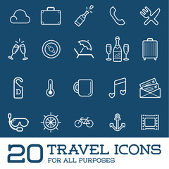 Travel Icons Raster Set, Great for All Purposes like Print Web or Mobile Apps