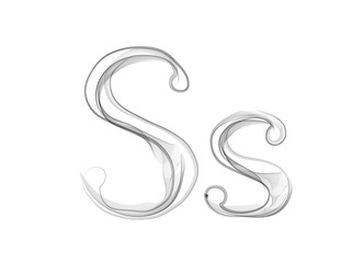 Raster Smoke or Haze Letter Font Type, two letters