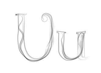 Raster Smoke or Haze Letter Font Type, two letters