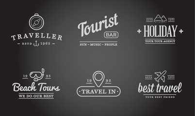 Set of Raster Travel Tourism and Holiday Elements Icons Illustration can be used as Logo or Icon in premium quality