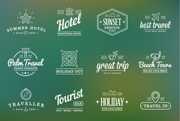 Set of Raster Travel Tourism and Holiday Elements Icons Illustration can be used as Logo or Icon in premium quality