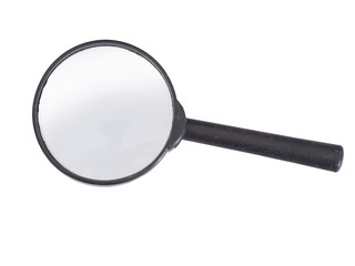 Magnifying glass isolated on white.