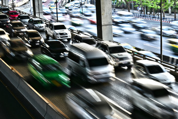 Controlled-access highway in Bangkok during rush hour