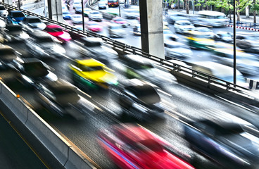 Controlled-access highway in Bangkok during rush hour