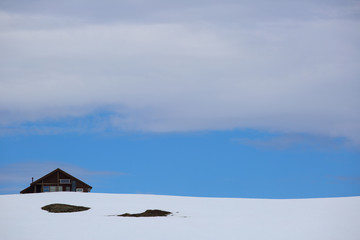 Lonely house on mountain