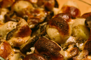 baked in the oven potatoes, cauliflower, mushrooms