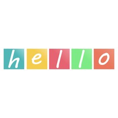 hello on a colorful background