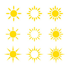 Creative Yellow Sun Icon Design Collections