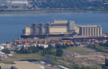 GrainSilos In Port Of Montreal