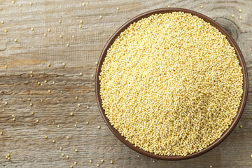 millet cereal in a clay dish