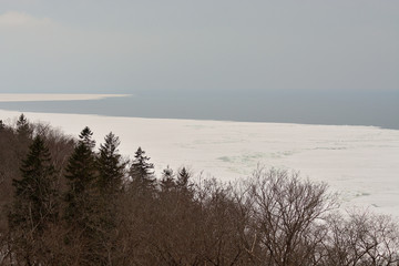 Wintry landscape in Estonia at the Baltic Sea