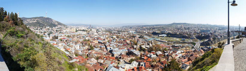 Fototapeta na wymiar view from above to Tbilisi, Georgia