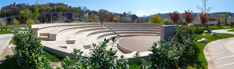 scene of an amphitheater in the open air - obrazy, fototapety, plakaty