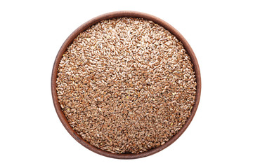 flax seeds in a plate isolated