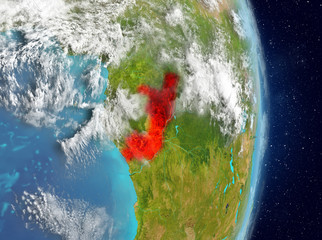 Orbit view of Congo in red