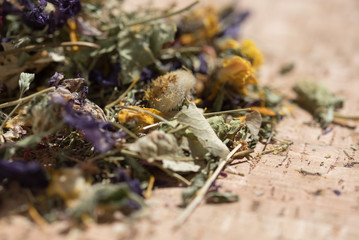 Dried medical herb tea