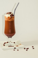 chocolate cocktail  on a white background   