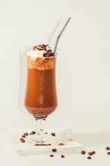 chocolate cocktail  on a white background   