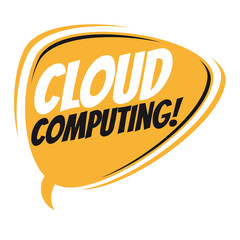 cloud computing retro speech balloon