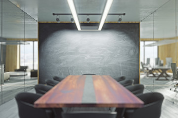 Contemporary meeting room with chalkboard