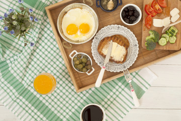 healthy breakfast table 