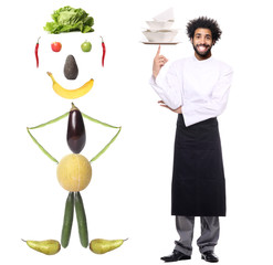 Man with fruit and vegetables