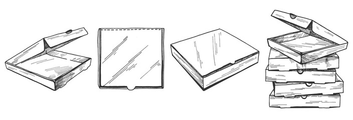 pizza boxes set