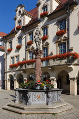 Rathaus mit Brunnen in Sigmaringen