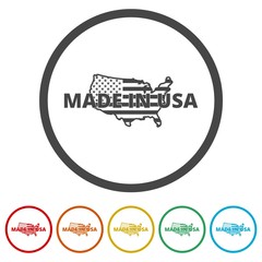 Made in USA - Vector illustration, 6 Colors Included