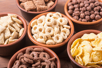 Obraz na płótnie Canvas Cereals . Breakfast with milk and chocolate cornflakes