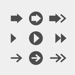 Arrows flat vector icons set	