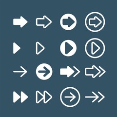 Arrows flat vector icons set	