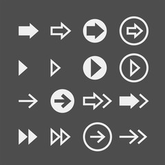 Arrows flat vector icons set	