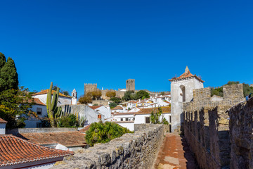 Obidos, Portugal. December 2, 2017. Urban scene of the small town of Obidos, in the interior of Portugal.