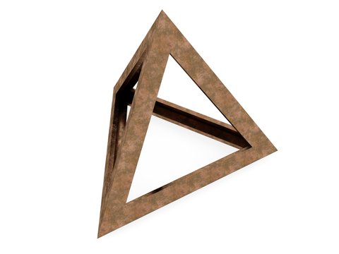 Tetraedron, Leonardo da Vinci, illustration for the Divina Proportione book page 193.