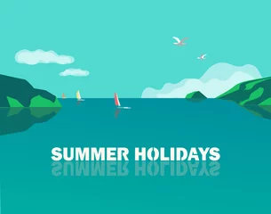 Zelfklevend Fotobehang Summer holidays poster © lana_samcorp